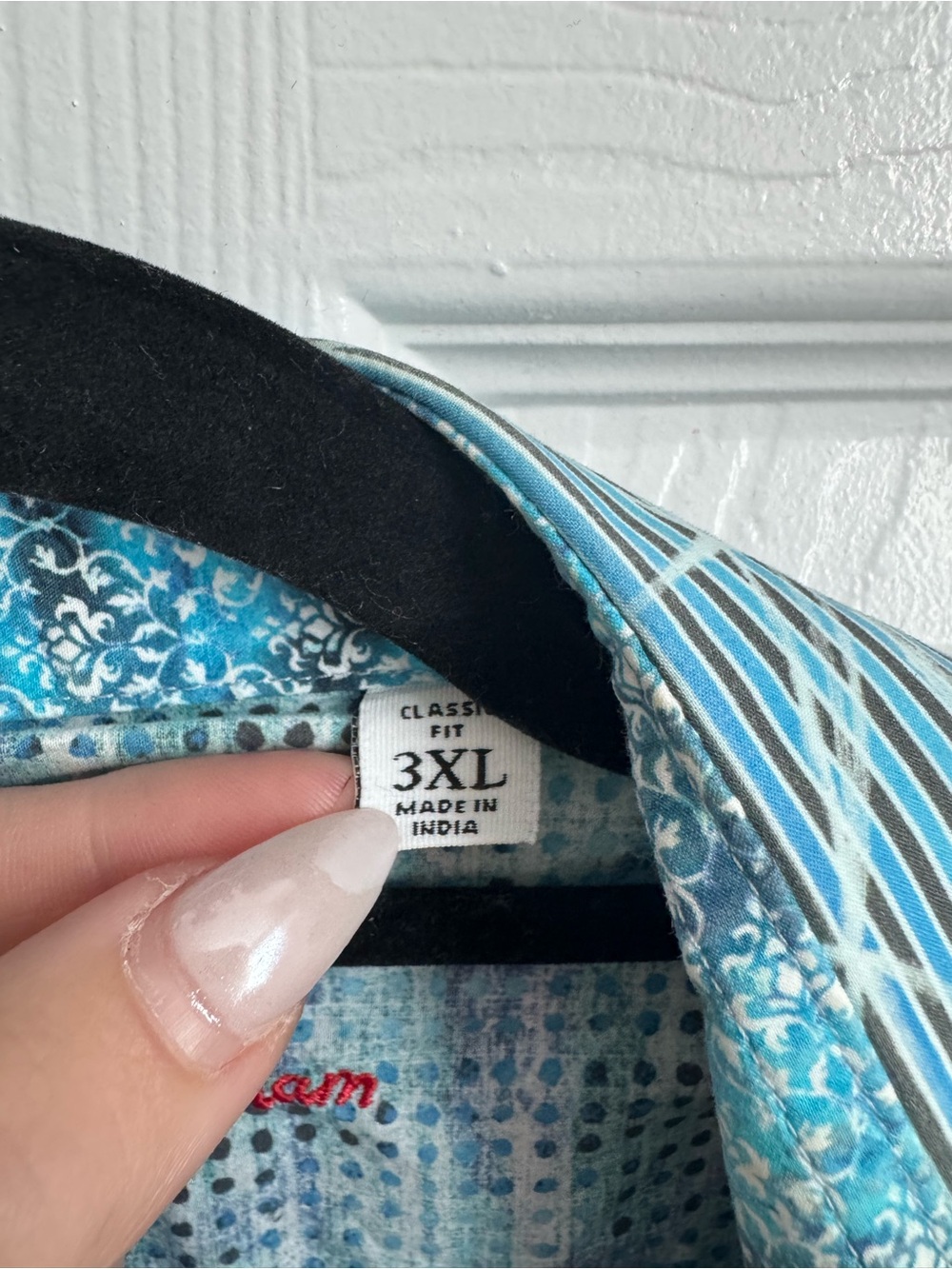 Kenar Teal and White Geometric Lightweight Shirt Jacket - Picture 5 of 6